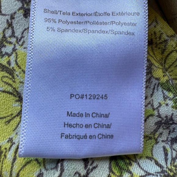 ModCloth Floral Bodysuit Yellow White Puff Sleeve Sweetheart Neckline, Plus 4X - Picture 10 of 11